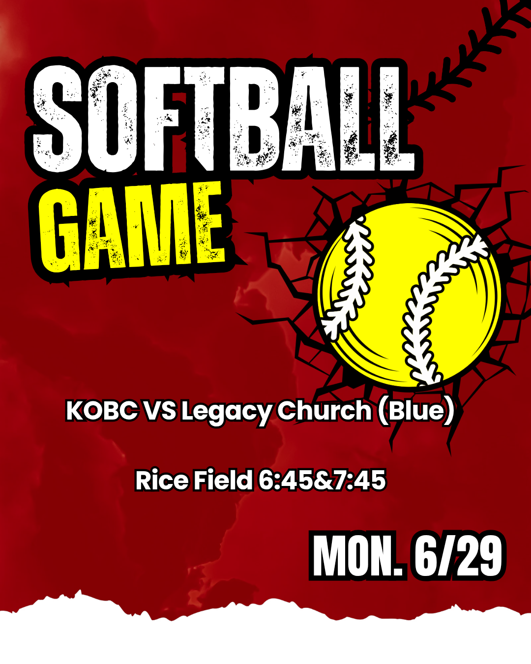 Church Softball flyer